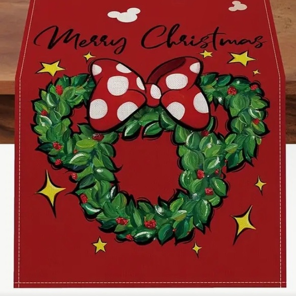 None Other - Christmas Linen Table Runner NWT